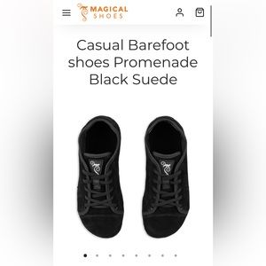 MagicalShoes Barefoot Black Suede Promenade Shoes, size 42